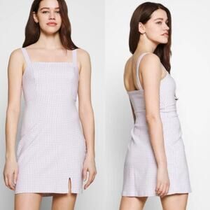 Hollister Purple Lavender Check Bare Structured Dress